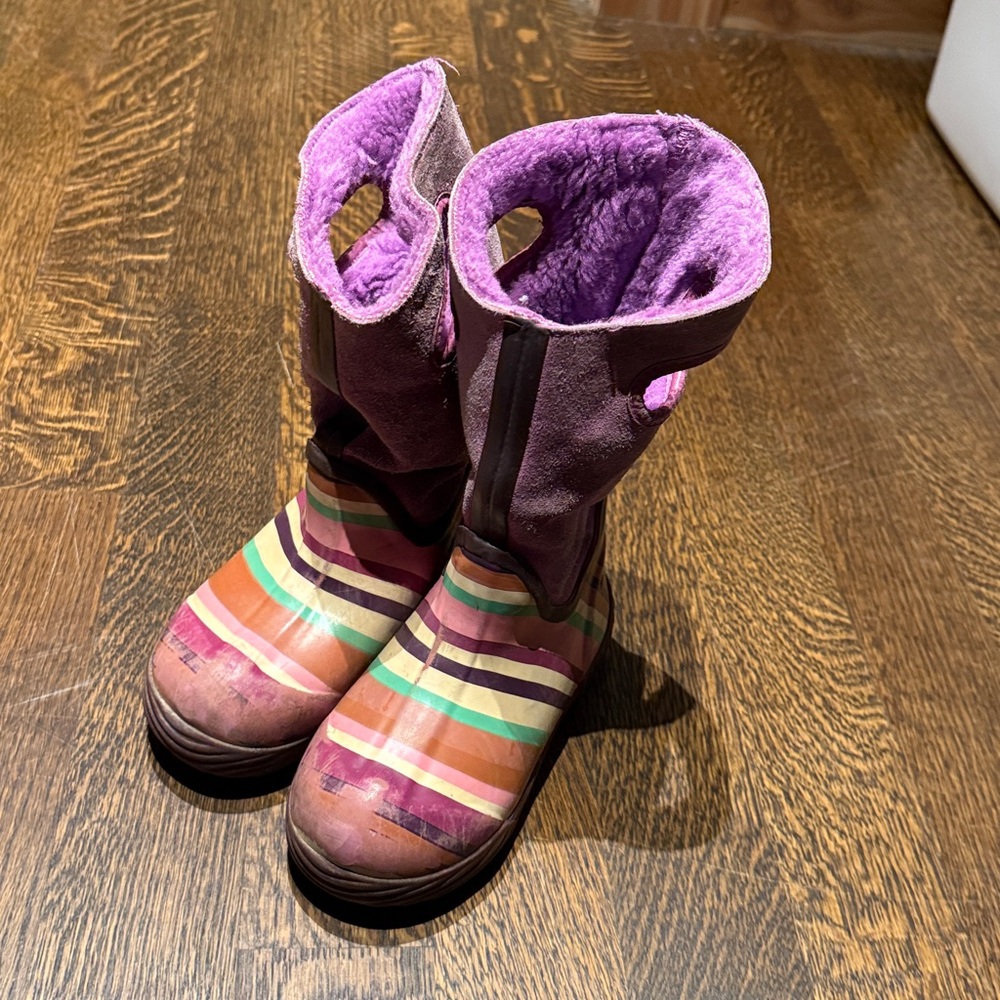 Colorful Striped Rain Boots